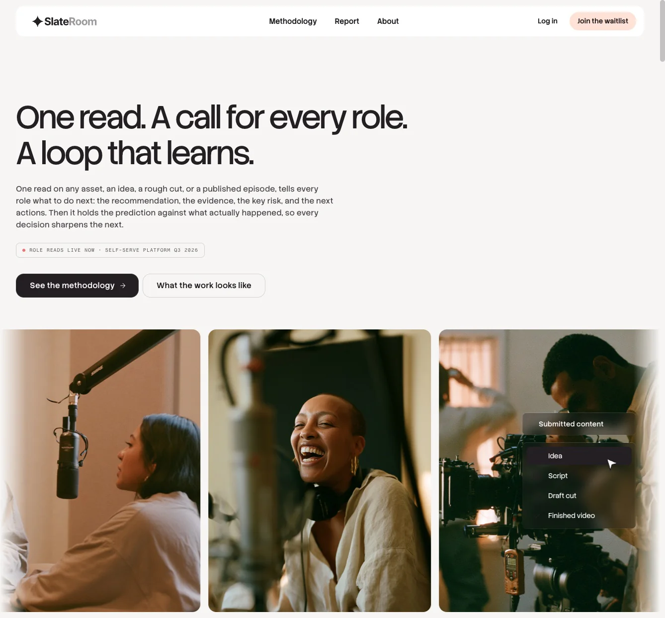 SlateRoom marketing site and editorial identity